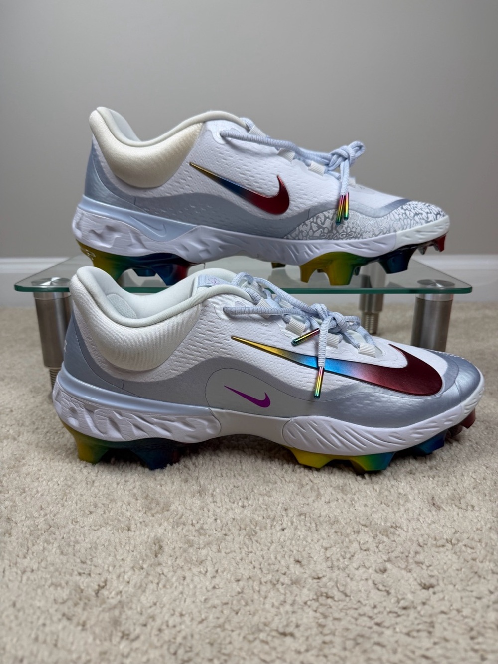 Nike Alpha Huarache Elite 4 Low MCS White Hyper Violet FQ7724-106 Men’s Size 12